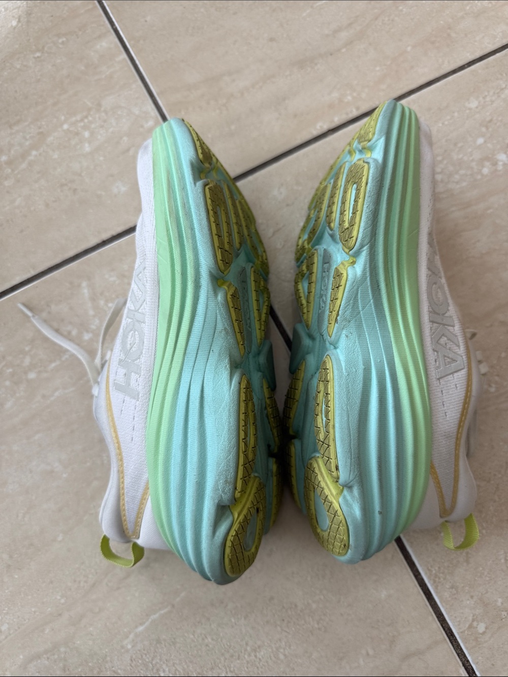 Hoka One One Bondi 8 Blanc De Blanc Sunlit Ocean Women's Running Shoe White Sz 8 - Picture 10 of 12
